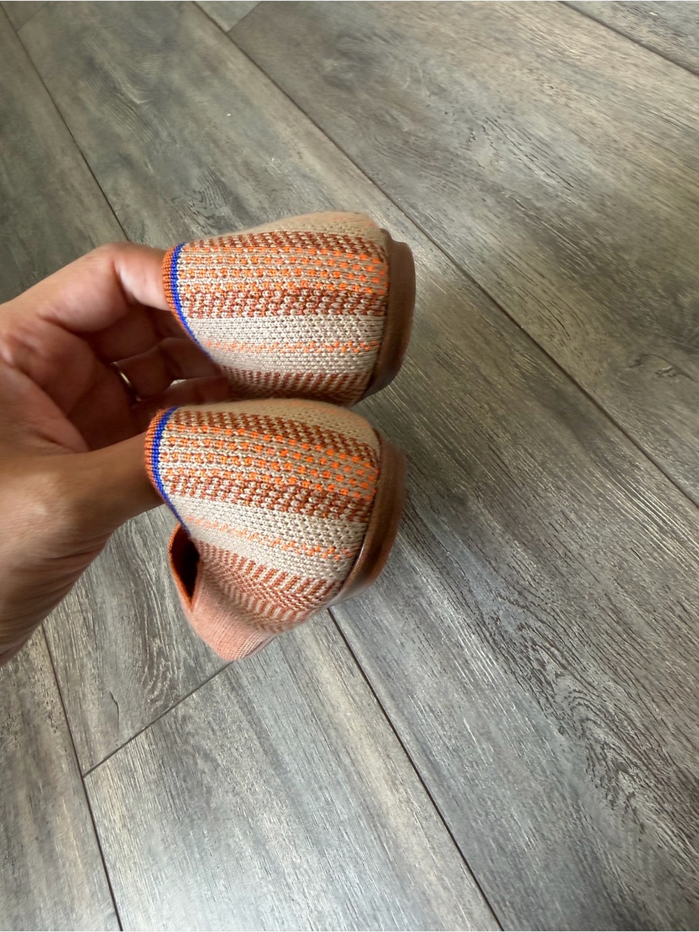 Rothy’s The Point ballet flats camel/orange Herringbone pattern size 10 - Picture 7 of 7